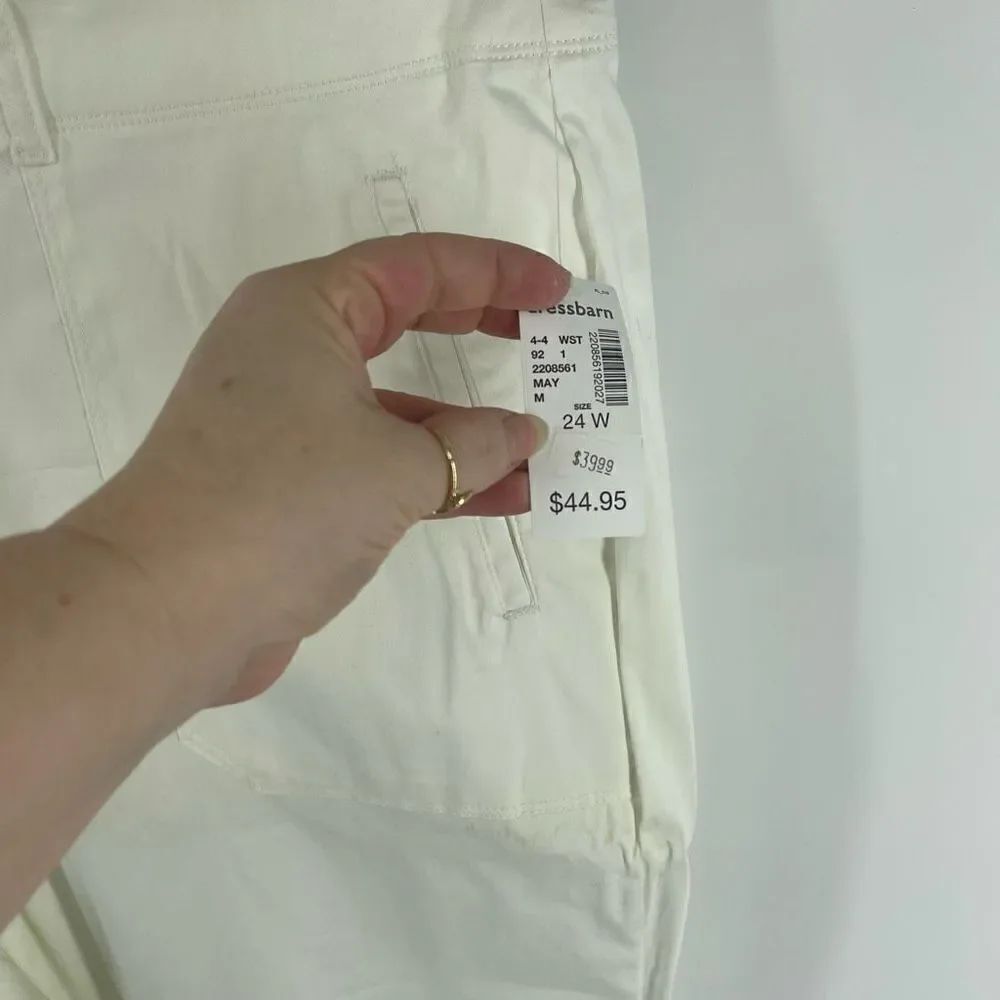 Westport Women's Capri Pants Cuffed Hem Mid Rise Signature Fit Cream Size 24W - Picture 3 of 16
